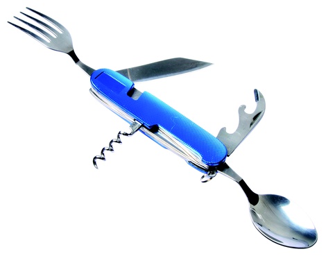 Набор столовых приборов в одном предмете, разборный на 2 части. AceCamp Detachable Cutlery Set