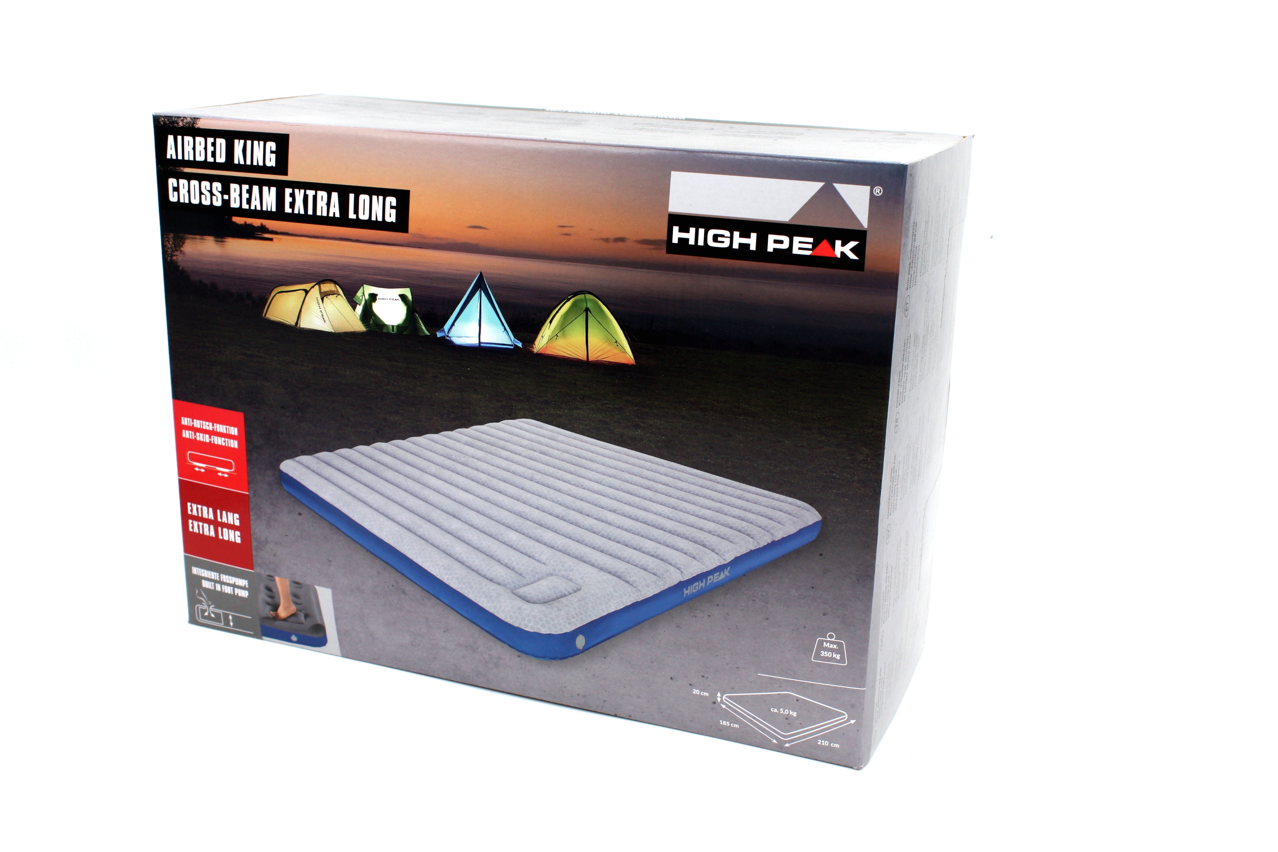 Огромная надувная кровать для отдыха на природе High Peak Air bed Cross Beam King XL