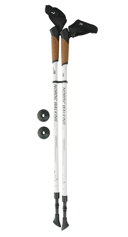 Телескопические палки для скандинавской ходьбы Kaiser Sport Nordic Walking White